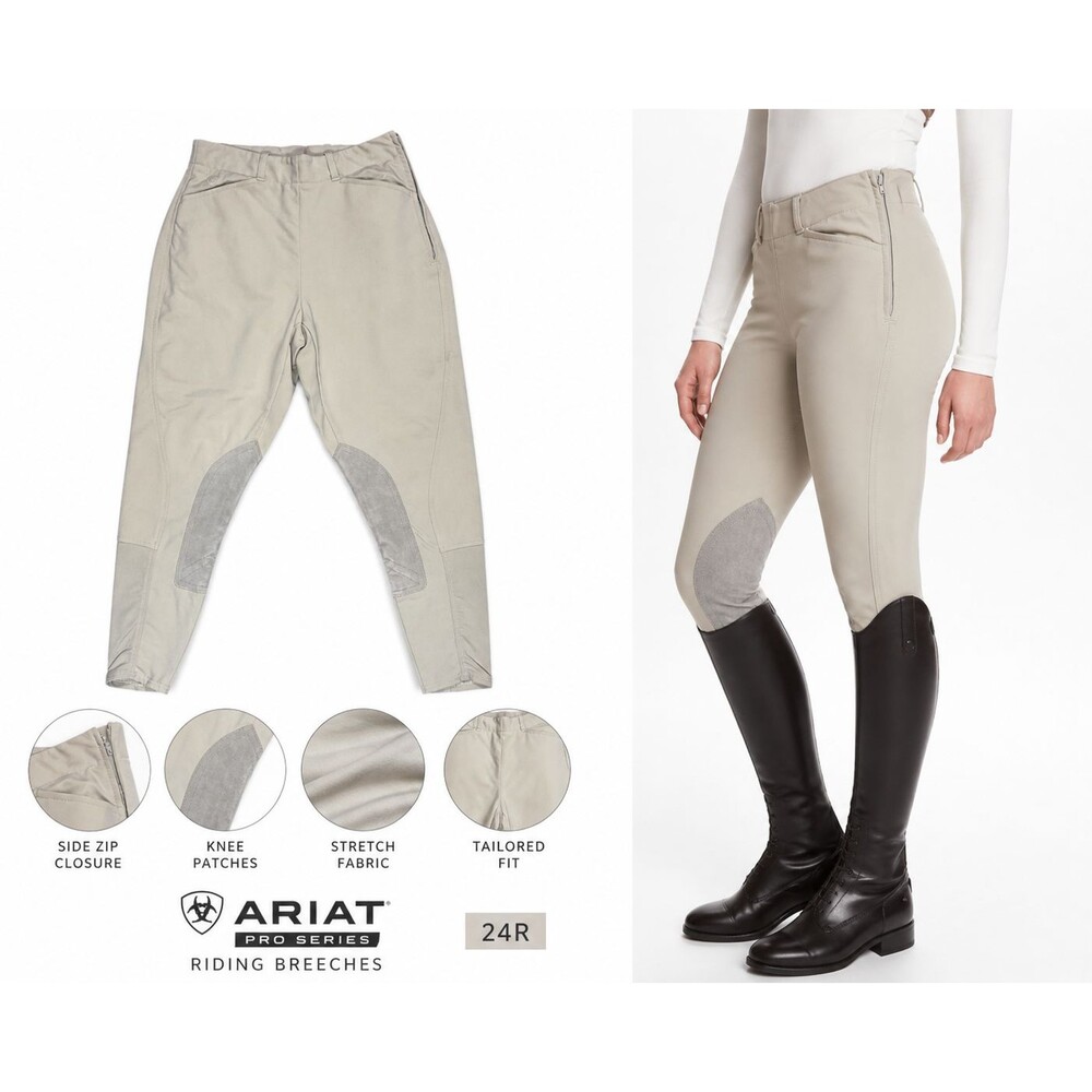 Ariat Pro Series Tan Riding Breeches 24R Knee Patch Equestrian Pants